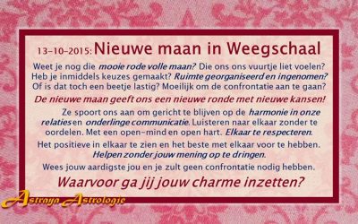 Nieuwe Maan in Weegschaal op 13 oktober 2015