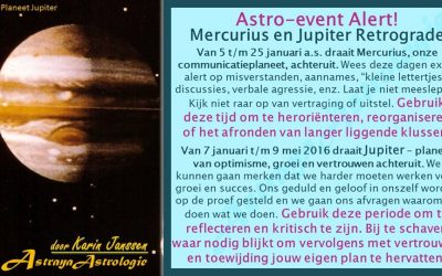 Mercurius en Jupiter Retrograde vanaf 5 en 7 januari 2016