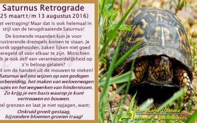 Saturnus Retrograde vanaf 25 maart t/m 13 augustus 2016