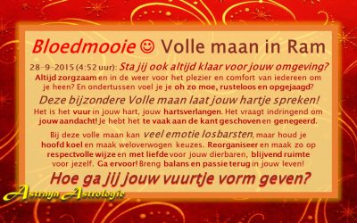 Bloedmooie :-) Volle Maan in Ram op 28 september 2015