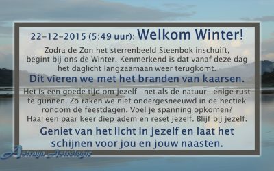 Welkom Winter! Op 22 December 2015